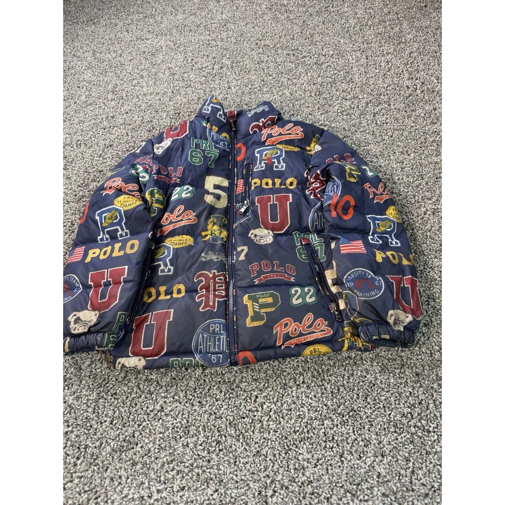 Polo Ralph Lauren Water Repellent Down Jacket Boys Size Small Blue